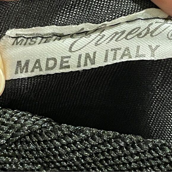 Vintage Mister Ernest Fabric Clutch Wristlet Black With Gold Bicycle Emblem - Picture 7 of 10